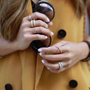 T&J Designs Jewelry - Gold Pave X Ring T&J Designs Jewelry - Gold Pave X Ring